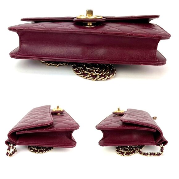 Chanel Crossing Times Medium Flap Quilted Red Lambskin Shoulder Bag - Picture 7 of 12